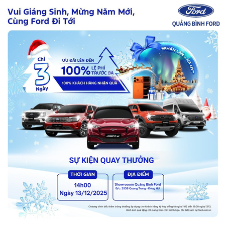 ĐỪNG BỎ LỠ FLASH SALE LỚN NHẤT NĂM - Vui Giáng Sinh, Mừng Năm Mới, Cùng Ford Đi Tới!